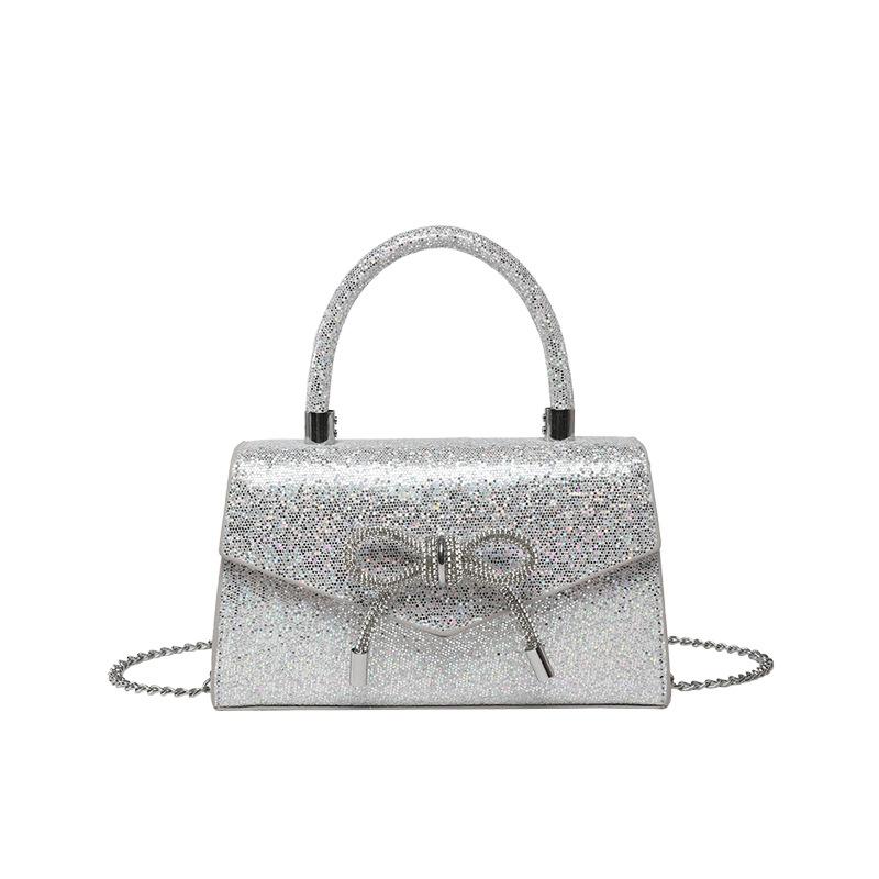 Модная и простая сумочка с бантом в стиле 2025 года, летняя новая сумка через плечо в иностранном стиле, маленькая квадратная сумка