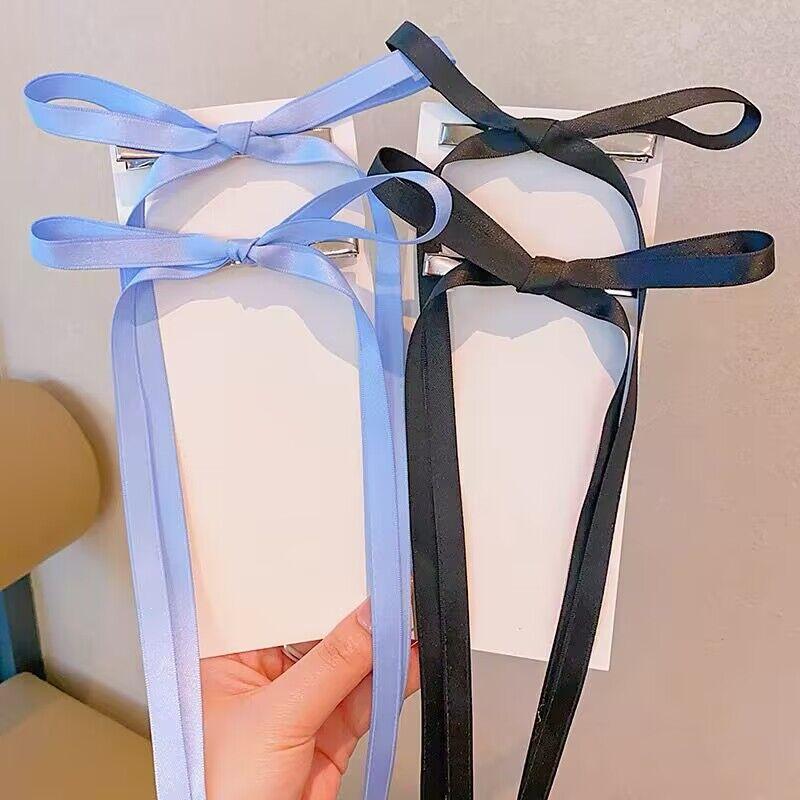 Korean Colorful Hair Bow Barrettes Trendy Ribbon Hair Clips Bowknot Hairpins Side Clips Headband for Girl Women Hair Accessories