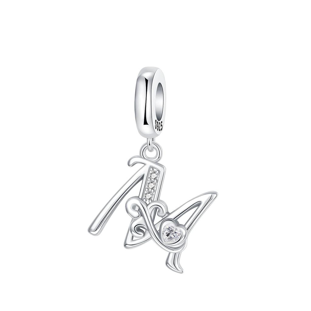 Оригинальные подвески-шармы с буквами алфавита от A до Z, медные, инкрустированные цирконом, подвески с любовными письмами, ювелирное украшение в подарок, подходят для браслета-бенгла