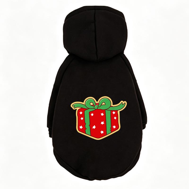 Christmas Cartoon Print Dog Hoodie Soft Warm Pet Sweatshirt X‑mas Holiday Festive Outfit Costume For Puppy French Bulldog