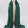 Women's Solid Color Pearl Chiffon Bubble Scarf, Long Silk Headscarf, 70x180cm, Middle Eastern Style