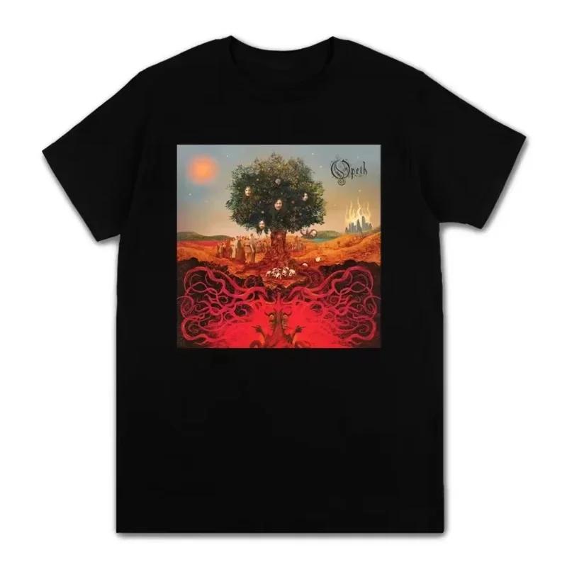 Vintage Progressive Death Metal Band Printed Tshirt for Unisex and Women Fashion Opeth Band ShortSleeved Tees Cotton Streetwear