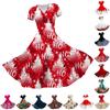 Женское платье принцессы, сексуальное свободное платье с v-образным вырезом и рождественским принтом, с короткими рукавами