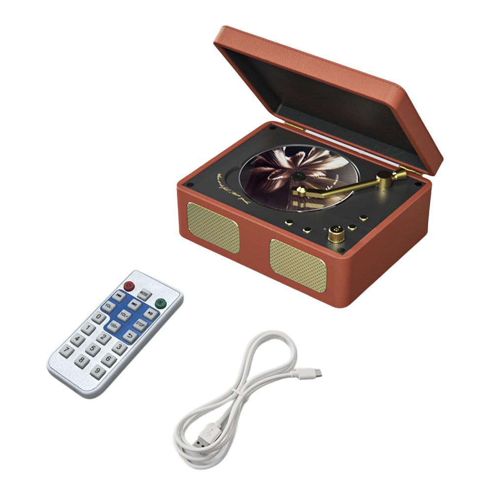 Ретро CD-плеер 3,5 мм AUX Bluetooth-совместимый 5.4 Портативный CD-плеер с пультом дистанционного управления Настольный CD-плеер для меломана