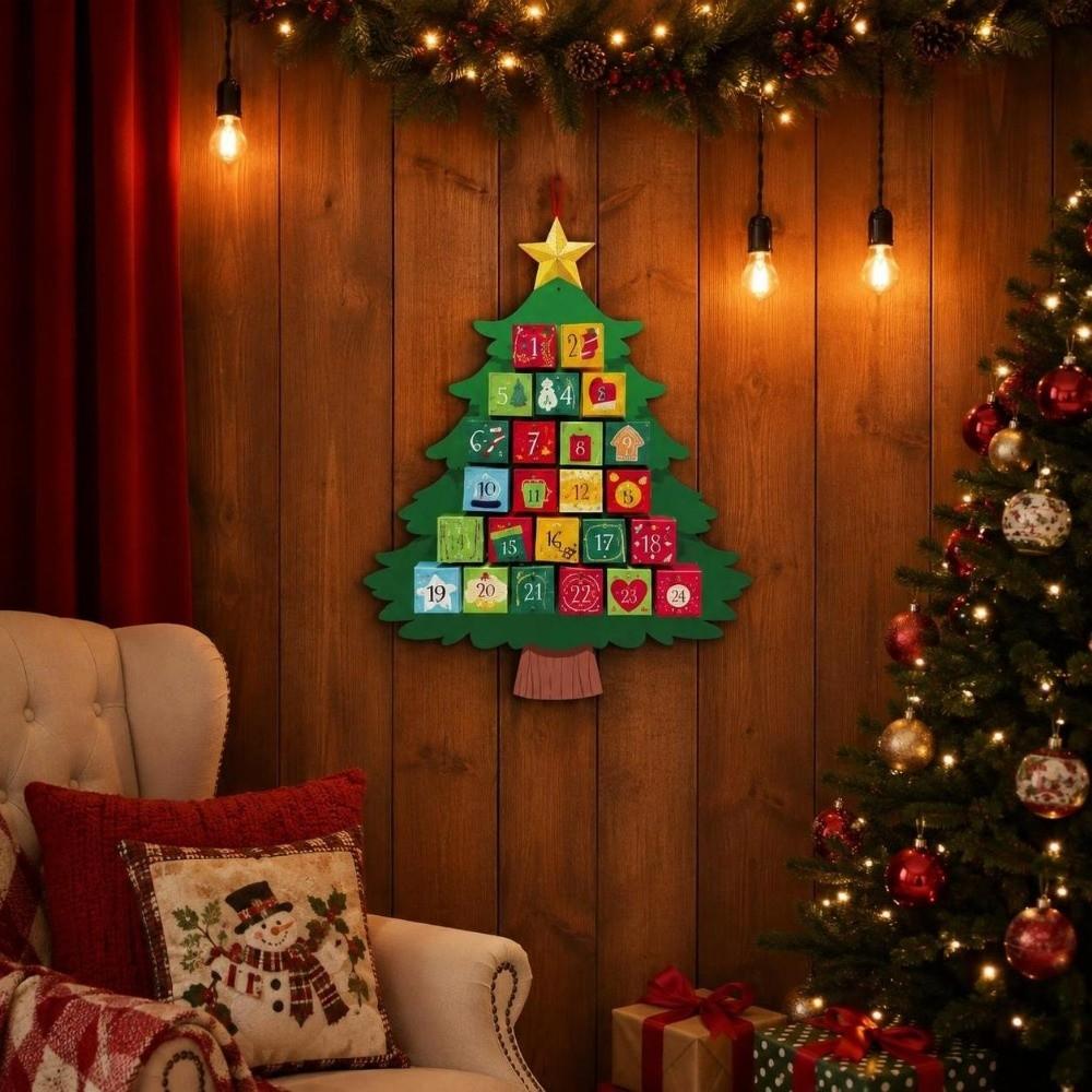 Parent-child Interactive Countdown Calendar Handmade Christmas Tree Shape Decor Holiday Gift