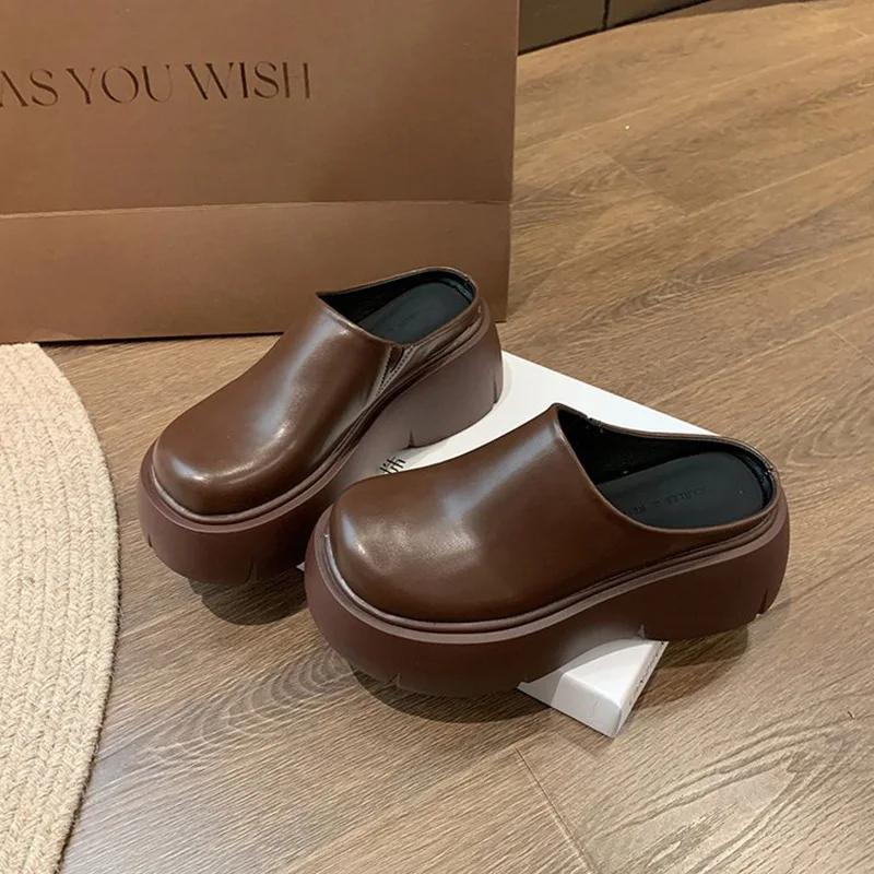 Модные женские туфли-лодочки на платформе Модные элегантные туфли-лодочки на толстой подошве Женские повседневные босоножки в уличном стиле