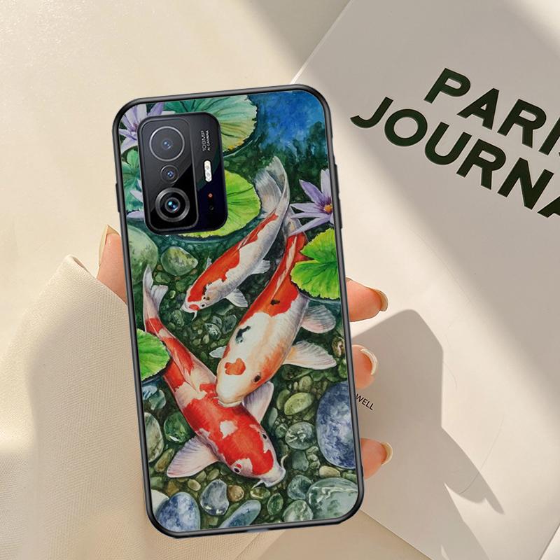 Koi Carp Fish Painting Case For Xiaomi 11T Pro 12 X Mi 11 Lite Cover For POCO X3 Pro X3 GT F3 M3 M4 X4 Pro Coque