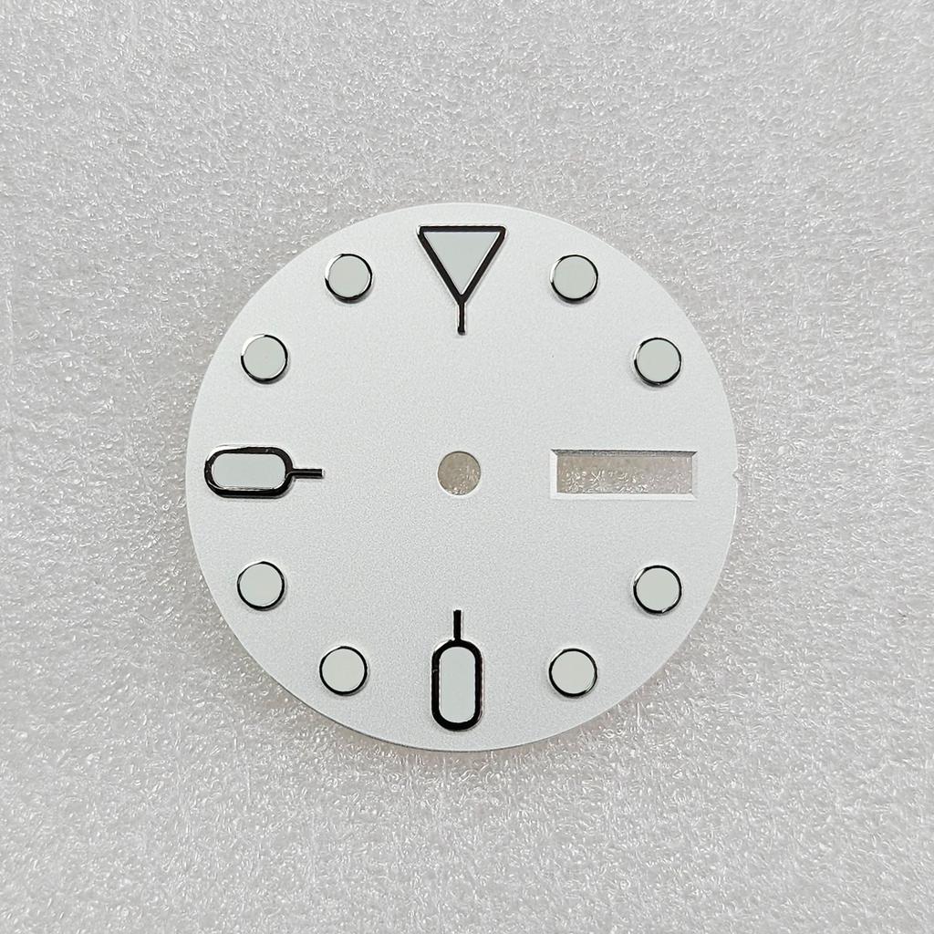 1PC 28.5mm Green Luminous Dial Watch Dial for NH36 Movement Dual Calendar Watch Faces for Men Accessories