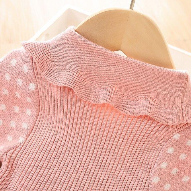 Весеннее вязаное платье с длинными рукавами для девочек, осеннее новое модное платье с бантом для девочек, рождественская одежда