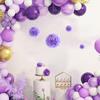 1 шт. Набор 7,8-дюймовых фиолетовых бумажных помпонов, бумажные шарики для вечеринки по случаю дня рождения, подвесные цветы, бумажные цветы, украшения из помпонов