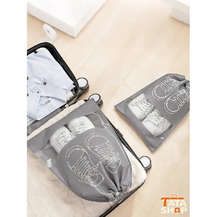 Shoe Storage Bags, 10 Pack, Gray, Drawstring, Non-Woven Fabric