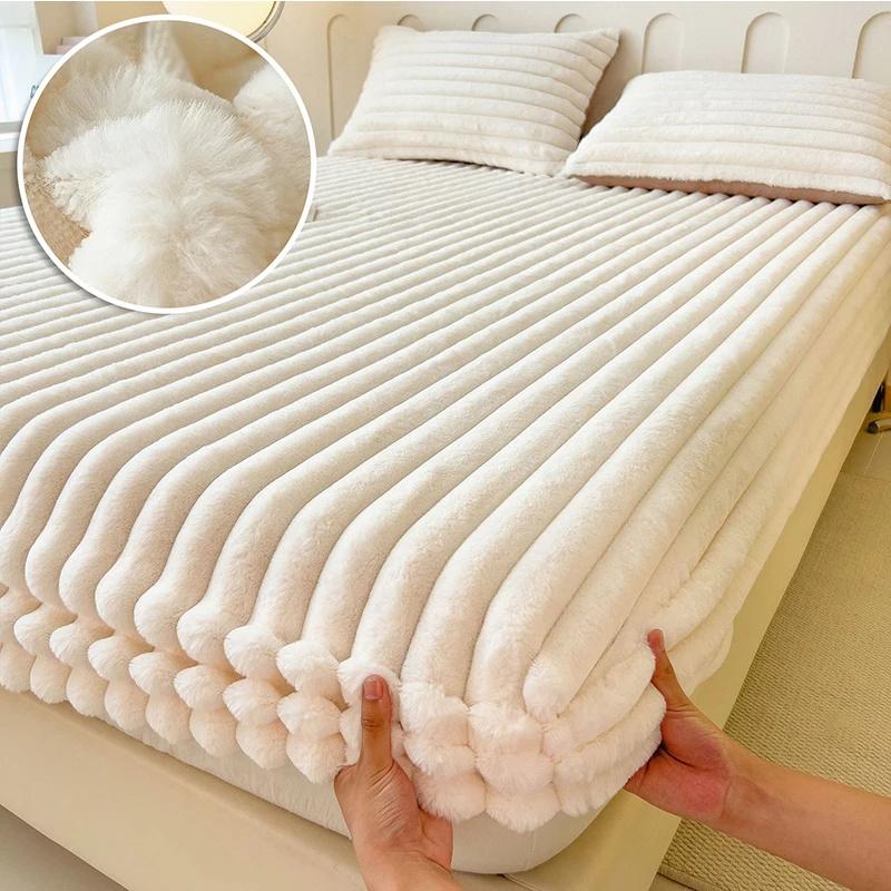 Зимний теплый бархатный матрас, простыня, мягкая простыня для студенческого общежития, толстая простыня на резинке, защитный чехол для матраса, мягкое покрывало