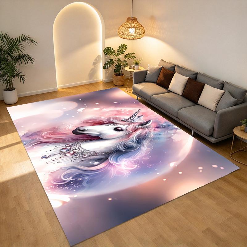 Unicorn Fantasy Living Room Nonslip Area Rug Soft Carpet For Bedroom Game Playroom Sofa Office Home Decor Doormat Christmas Gift C929681