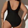 New New Sexy Suit One-piece Swimsuit Solid Color Plus Size Swimsuit