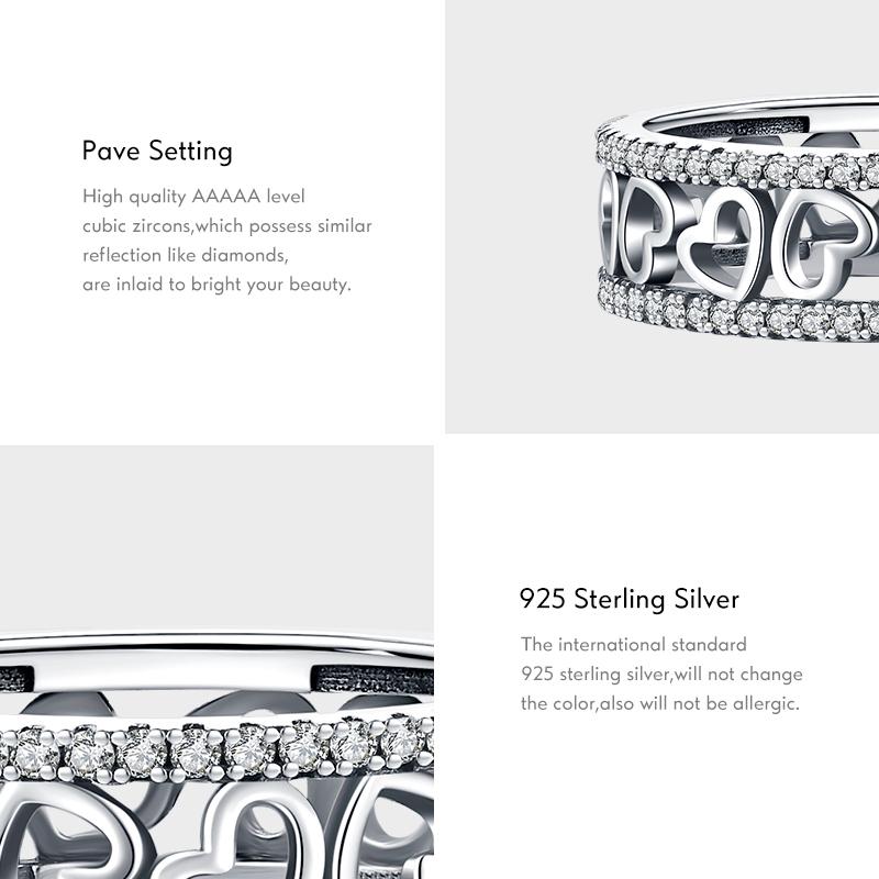 MODIAN Изысканные кольца на палец из стерлингового серебра 925 пробы с сердечками неправильной формы, модное штабелируемое винтажное кольцо для женщин, ювелирные изделия