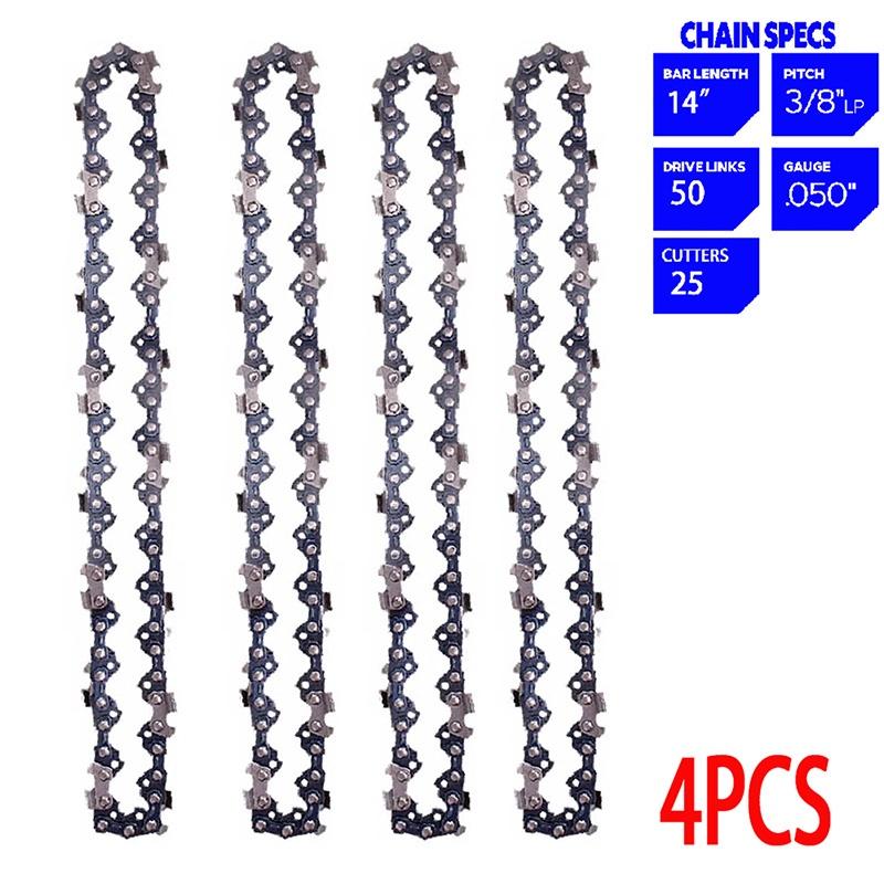 1/2/3/4/6 шт. 14-дюймовые пильные полотна, цепи цепной пилы 3/8" LP 050", калибр 50, приводное звено, электропильное полотно, сменный инструмент, аксессуары для пилы, резка дерева