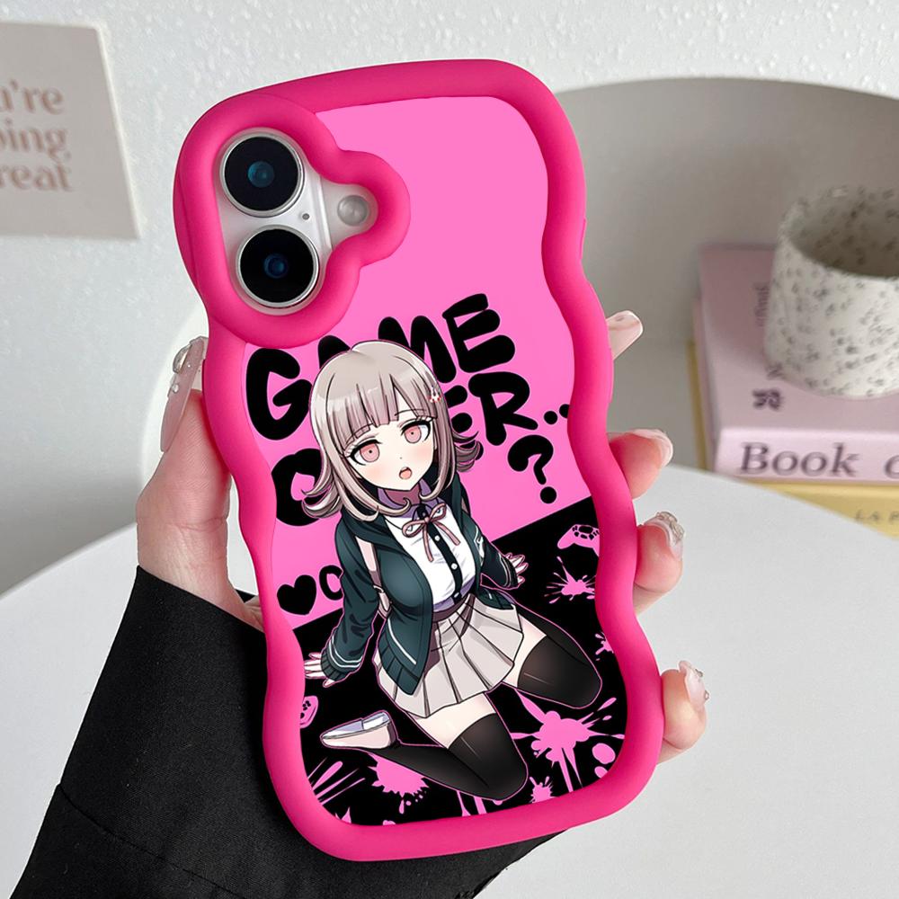 Чехол для телефона Danganronpa Чиаки Нанами для iPhone 17 16 15 14 13 12 11 Air Pro Max Plus Красный Мягкий ТПУ Покрытие с Волнистым Краем