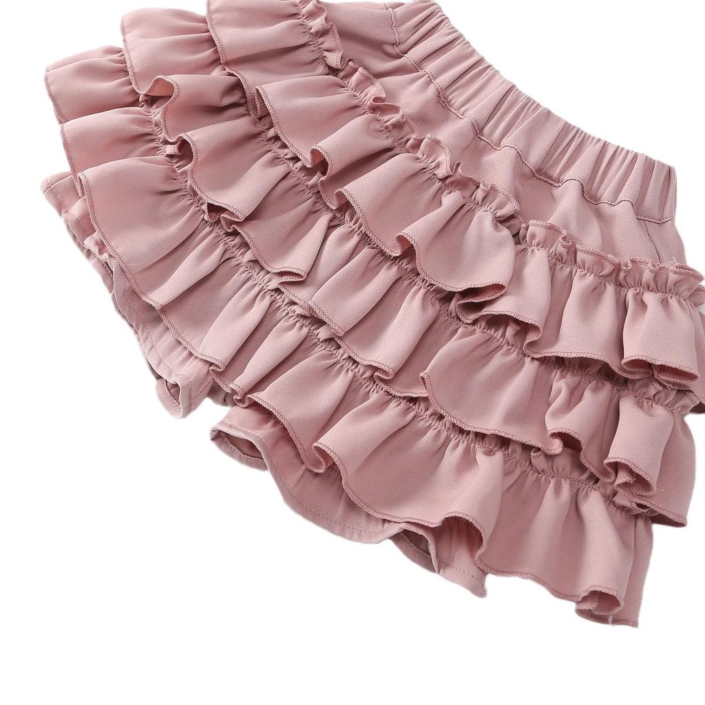 Летняя короткая многослойная юбка для девочек, модная универсальная школьная плиссированная юбка для детей-подростков, танцевальная юбка с высокой талией для детей 10-12 лет