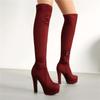 Женские сапоги на высоком каблуке, сексуальный европейский и американский стиль, осенне-зимние новые водонепроницаемые сапоги до колена большого размера на тонком каблуке