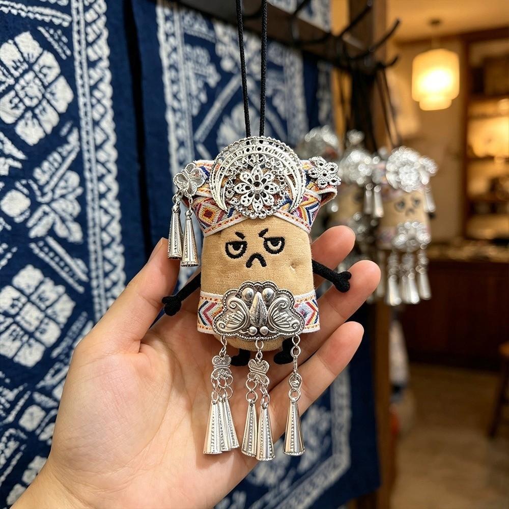 Ethnic Style Plush Potato Keychain Creative Plush Backpack Ornament Home Decor