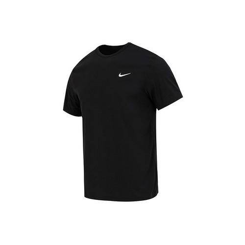 Nike Мужская черная дышащая повседневная футболка с круглым вырезом и коротким рукавом
