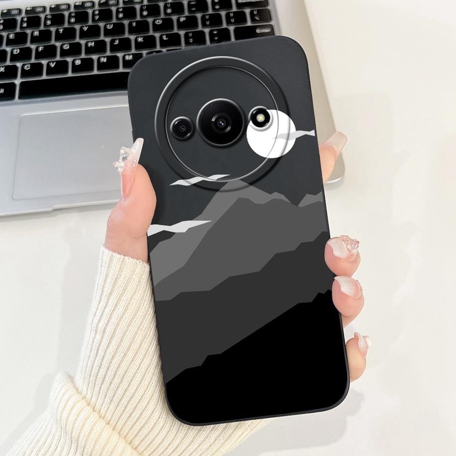 Чехол для Xiaomi Redmi A3 2024 Новый Модный Квадратный Силиконовый Цветочный Чехол для Защиты Объектива Камеры для Xiaomi Poco C61 RedmiA3 Бампер