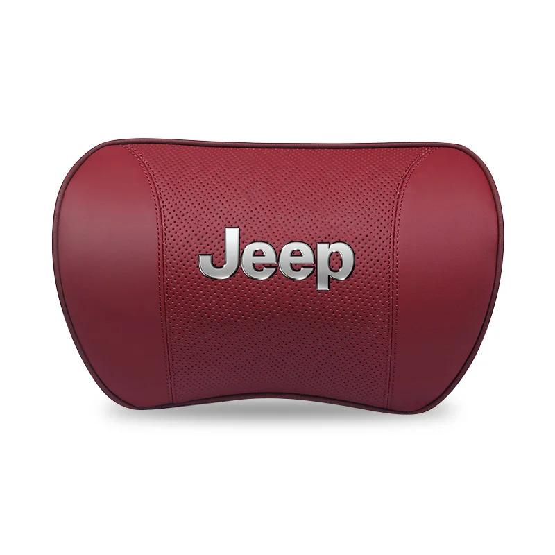 Для автомобиля Jeep Кожаный Подголовник Сиденья Поясничная Поддержка Подушка на Талию Для Jeep Grand Cherokee Wrangler JK Gladiator Compass Rene
