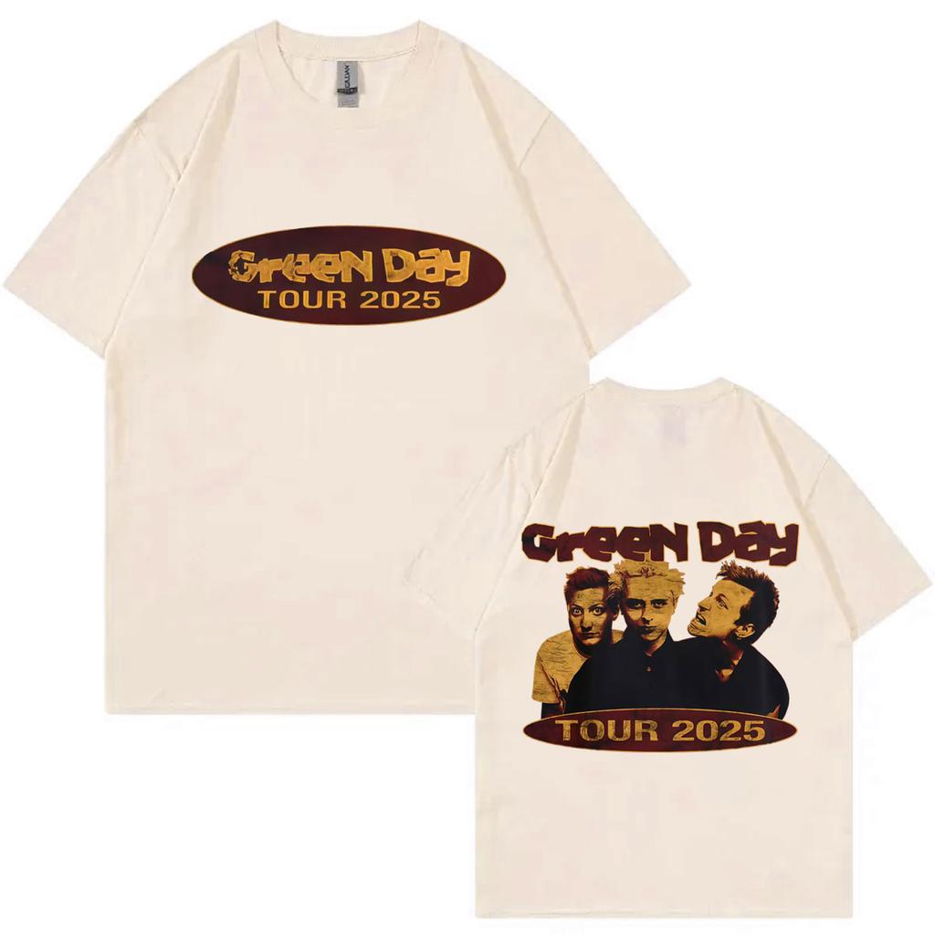 Rock Band Green Day Tour 2025 Graphic T Shirts Fashion Vintage Short Sleeve Tshirt Men Women Casual Cotton Tshirts Streetwear