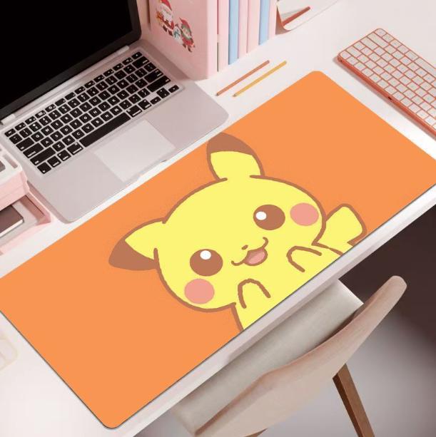 Коврик для мыши Pokmon, 60*30 см, очень большой, с прошитыми краями, офисный коврик для стола, коврик для игровой клавиатуры и мыши, универсальный, нескользящий