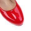 Women Ankle Strap Spike High Heels Bow Platform Round Toe Pumps Glossy Patent Leather Summer Autumn Sweet Lolita Shoes