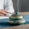 Керамическая курильница «Лотос», узор «Дракон», перегородчатая ручная работа, цветная эмаль