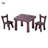 2/3Pcs Mini Table Chair DIY Craft Garden Landscape Flowers Plants Decor Ornament