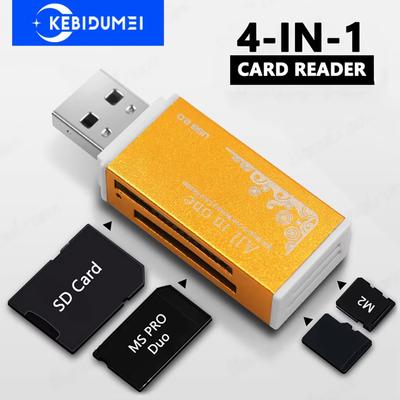 Устройство для чтения карт «Всё в 1» 4 порта Слот для карт флэш-памяти USB2.0 TF M2 MS Pro Duo MMC SDHC Адаптер карт памяти для ноутбука, настольного ПК