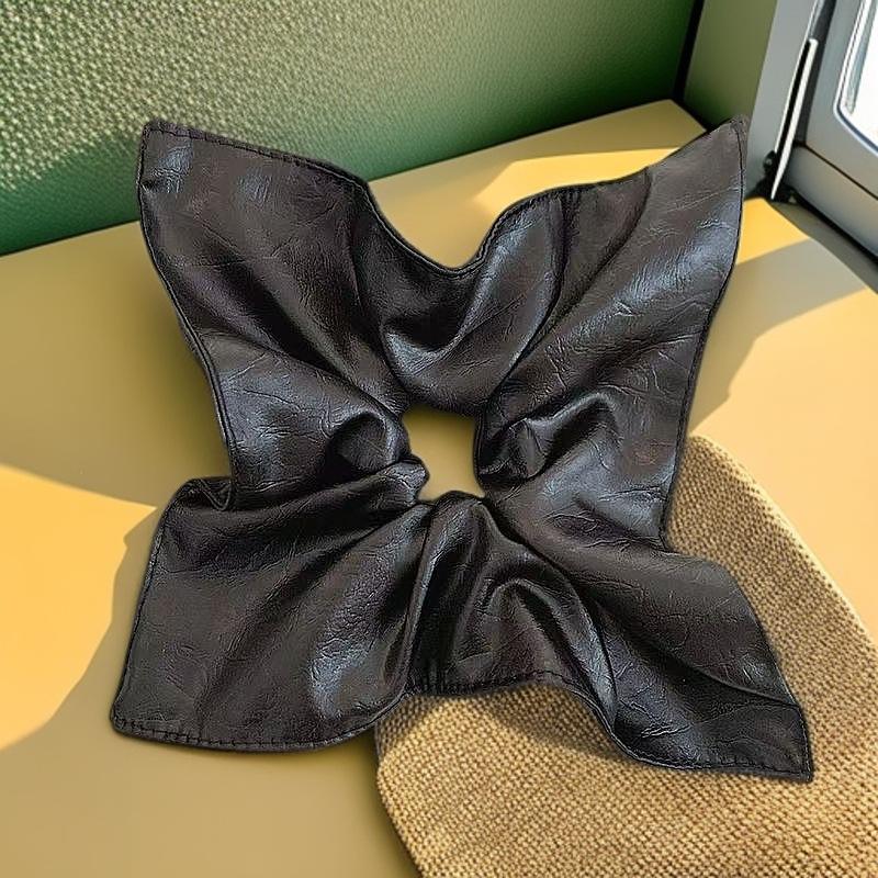 High-end Leather Square Scrunchies Vintage Gentle Hair Ties Hair Rope Women Girls Accessories