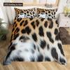 Комплект пододеяльника с рисунком животного меха Тигр Лев Корова Леопард Полиэстер Чехол для одеяла с наволочкой Размер Кинг/Евро Кровать