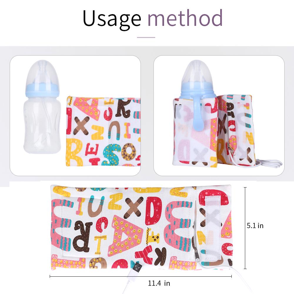 USB Bottle Warmer Heater Sleeve 40℃ Constant Temperature Portable Milk Heating Insulation Feeding Bottle Cover Coffee Tea Mug Beverage Warming Bag He