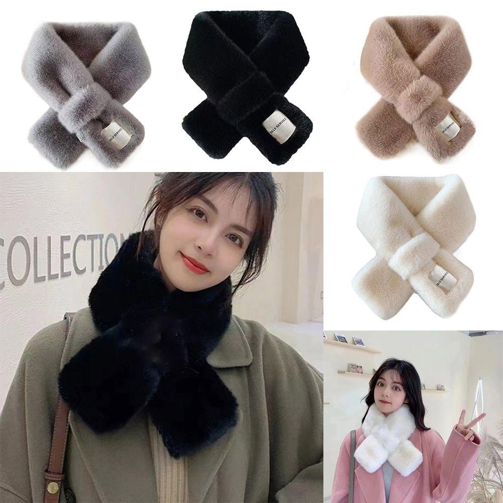 Bib Cross Scarf Thickening Winter Scarves Warm Neck Cover Snood Cowl Tube Autumn Winter