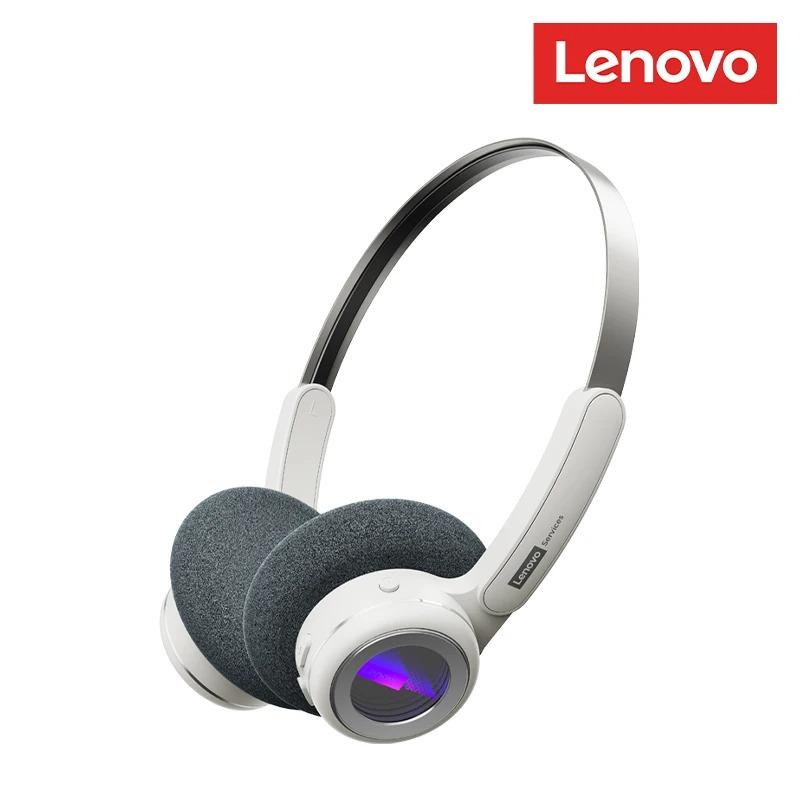 Original Lenovo LS113 On-Ear Bluetooth 6.0 Headphones 30H Battery ENC Noise Reduction Wireless Headset RGB Light Stylish Retro Earphones New