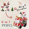 [2024 НОВЫЙ Рождественский Подарок] 273 детали сборочный блок DIY рождественская тема Санта-Клаус машина новогодняя елка 6 в 1 комплект украшения модель игрушки мальчик девочка Подарок