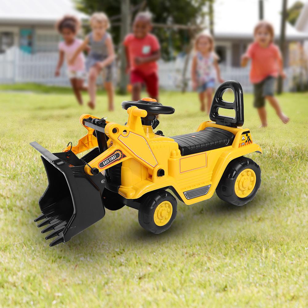 Children Ride On Digger Excavator Truck Vehicle Kids Push Along Toy Car To Play Games
