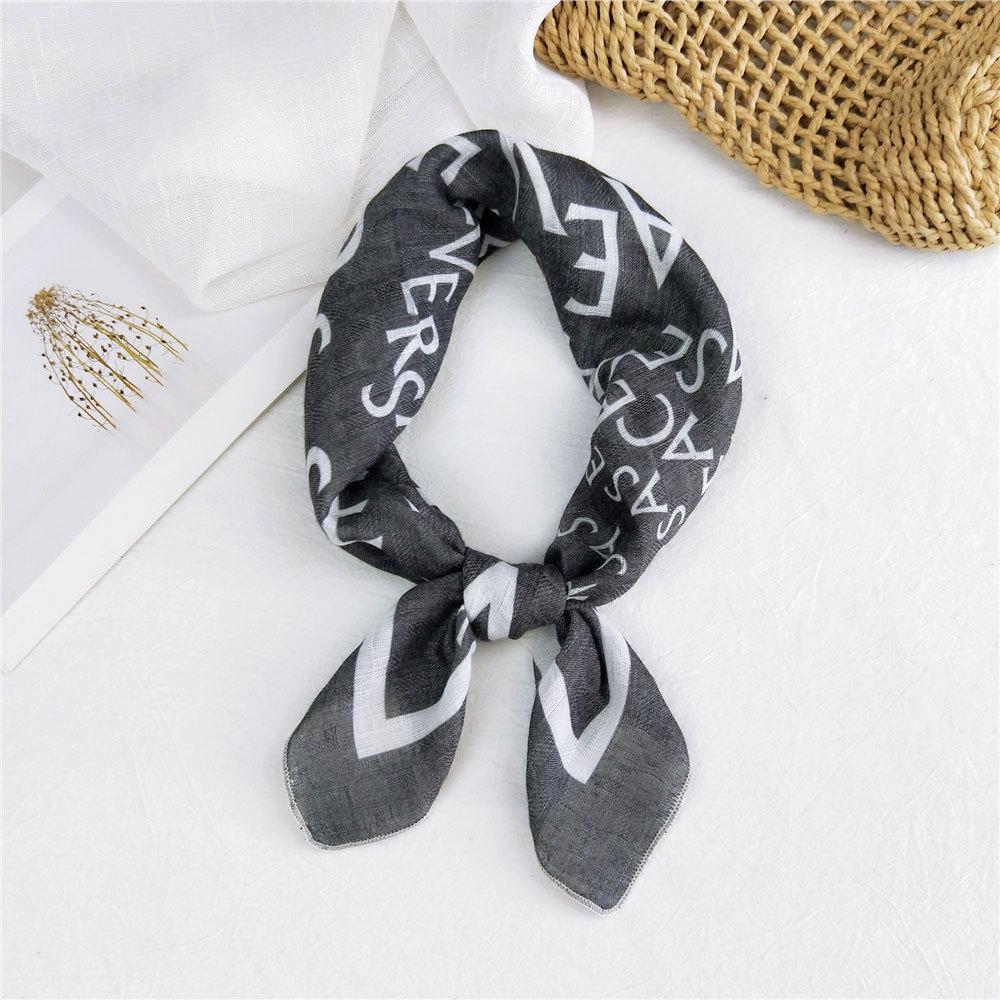 Decorative Simple Texture Silk Scarf Women'S New Style Spring And Autumn Summer Fashion Versatile Headscarf Work Scarf
