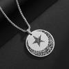 Новое европейское и американское ожерелье из нержавеющей стали Звезда Луна Аксессуары Высококлассная нейтральная подвеска Ювелирные изделия