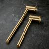 Tuqiu Brushed Gold Towel Hanger Wall Mounted Brass Towel Rack Bathroom Towel Holder Brass Towel Bar Rail Brief Towel Holder