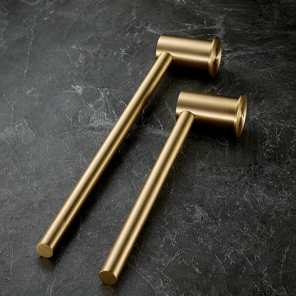Tuqiu Brushed Gold Towel Hanger Wall Mounted Brass Towel Rack Bathroom Towel Holder Brass Towel Bar Rail Brief Towel Holder