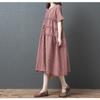 Loose Plus Size Women's Fashion Style Casual Medium Long Short Sleeve Dress