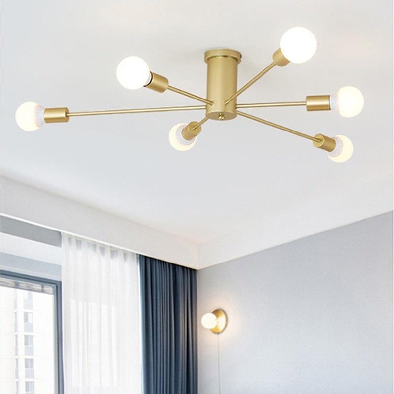 Многополюсный потолочный светильник с головкой 6/8/10, ретро промышленный лофт, скандинавский купольный светильник, освещение для украшения дома (лампочка не входит в комплект)