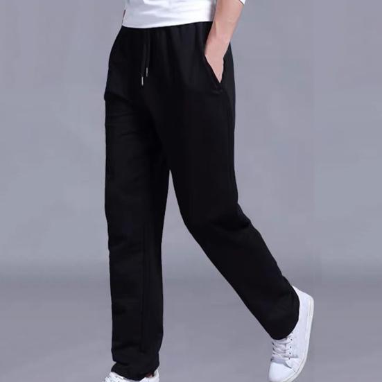 Мужские весенние свободные простые спортивные брюки, прямые повседневные брюки со средней талией