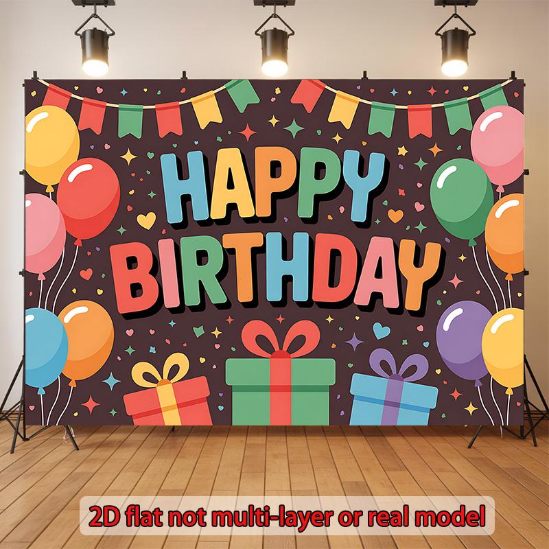 2D plane birthday celebration balloons and gift background fabric suitable for home and room decoration polyester fiber