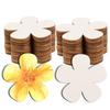 60pcs Flower Shape Unfinished Wooden Cutouts Blank Discs Blank Wood Slices  DIY Crafts