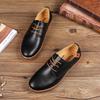 2025 Foreign Trade Shoes Men's Large Size Board Shoes Lace-up Casual Leather Shoes Korean Version Trend Single Shoes Men